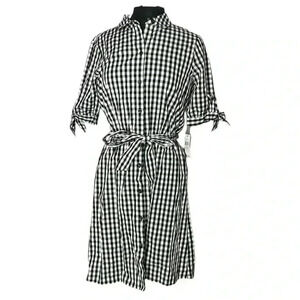 Alyx Gingham Checked Button Front Midi Dress Size M